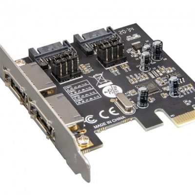 Плата розширення Frime ASM1061 2xSATA3(2xeSATA) 2xPCIe (ECF-PCIEto2.2SATAIII.LP)