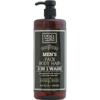 Dead Sea Collection Amber Wood shower gel for men 3 in 1 for body, hair and face 1000 ml (7290102256976)