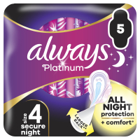 Sanitary pads Always Platinum Secure Night (Size 4) 5 pcs. (8001841449821)