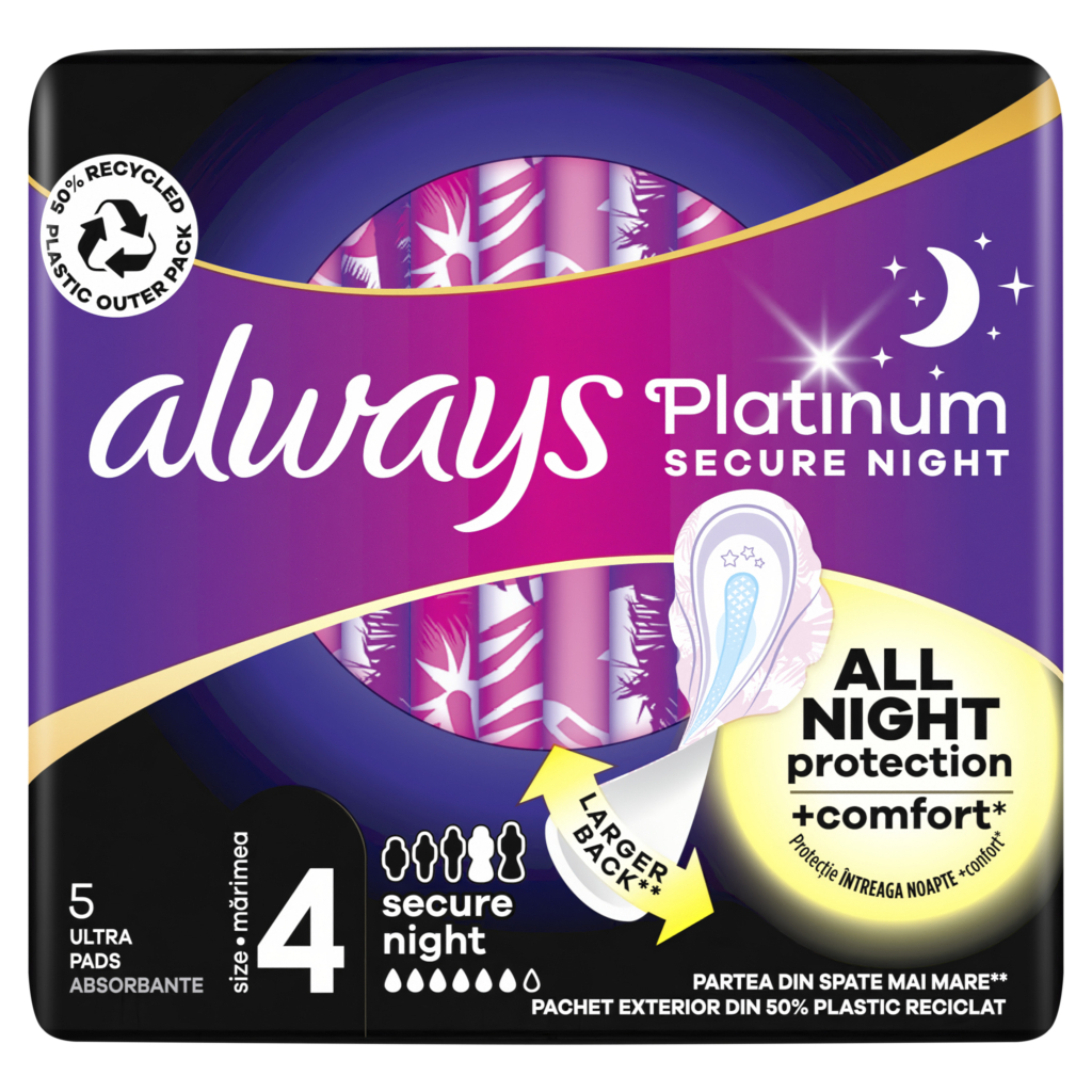 Гігієнічні прокладки Always Platinum Secure Night (Розмір 4) 5 шт. (8001841449821)