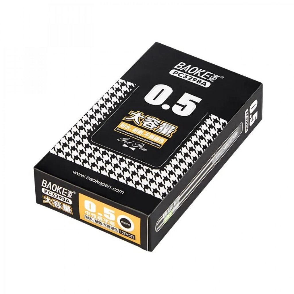Ручка гелева Baoke Simple 0.5 мм, чорна (PEN-BAO-PC3298A-B)