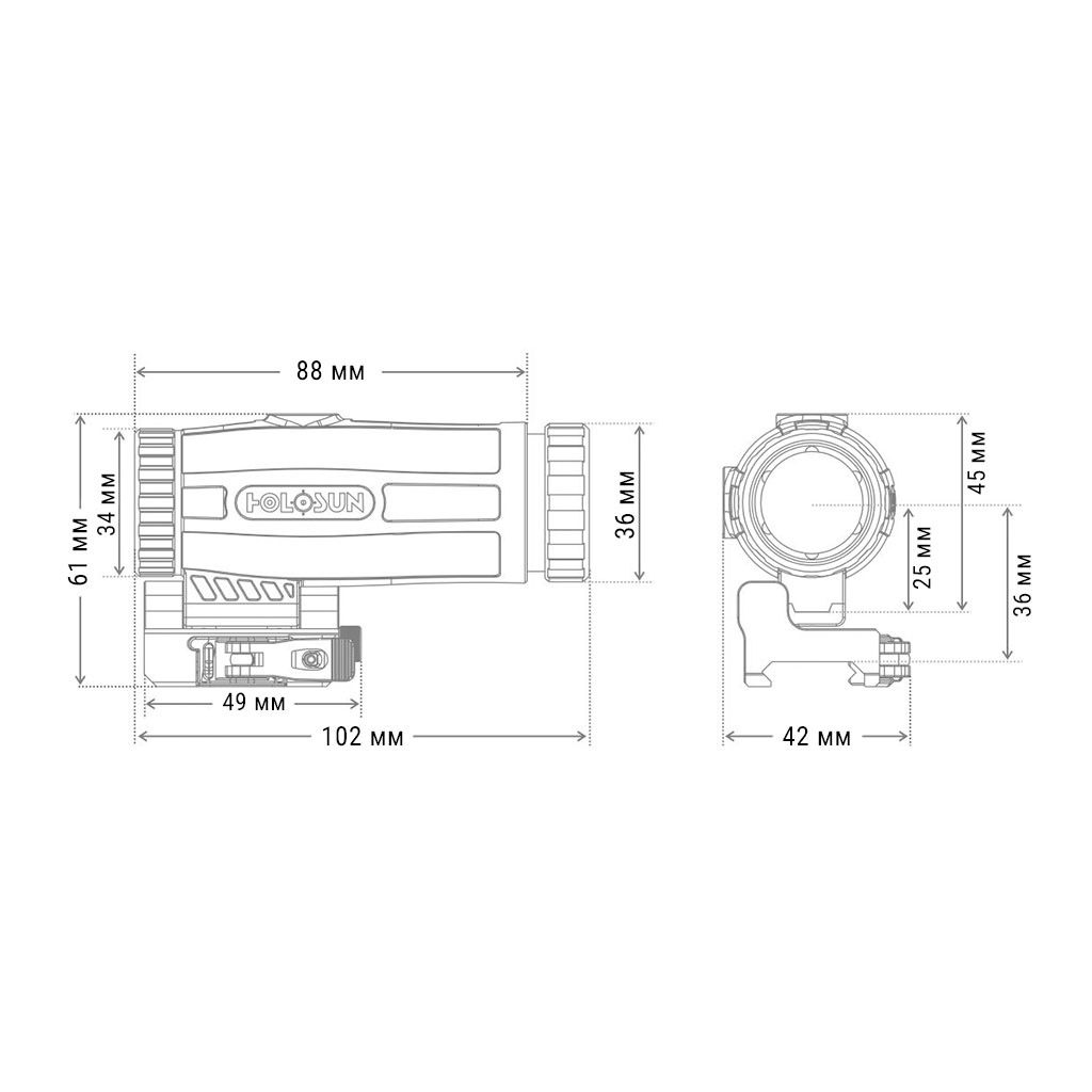 Збільшувач для прицілу Holosun HM3X 3x magnifier (747035)