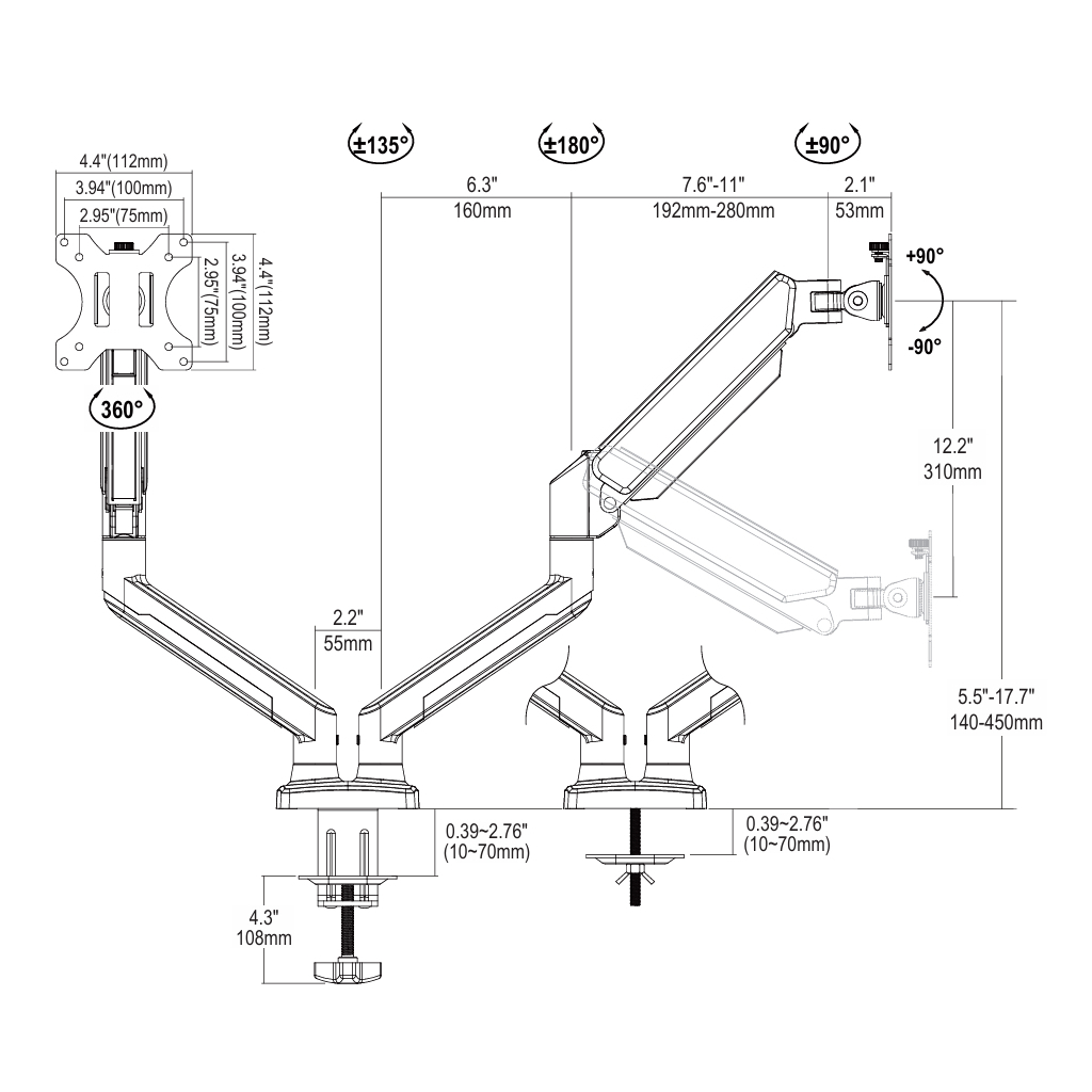 Кронштейн Vinga TD32-1152-L