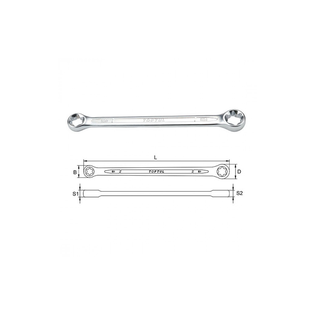 Ключ Toptul Е-профіль накидний прямий E20xE24 (AAEE2024)