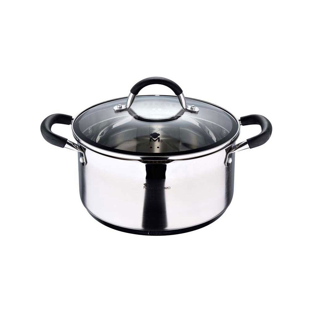 Каструля MasterPro Foodies collection з кришкою 5 л (BGMP-1502-BK) Каструля MasterPro Foodies collection з кришкою 5 л (BGMP-1502-BK)