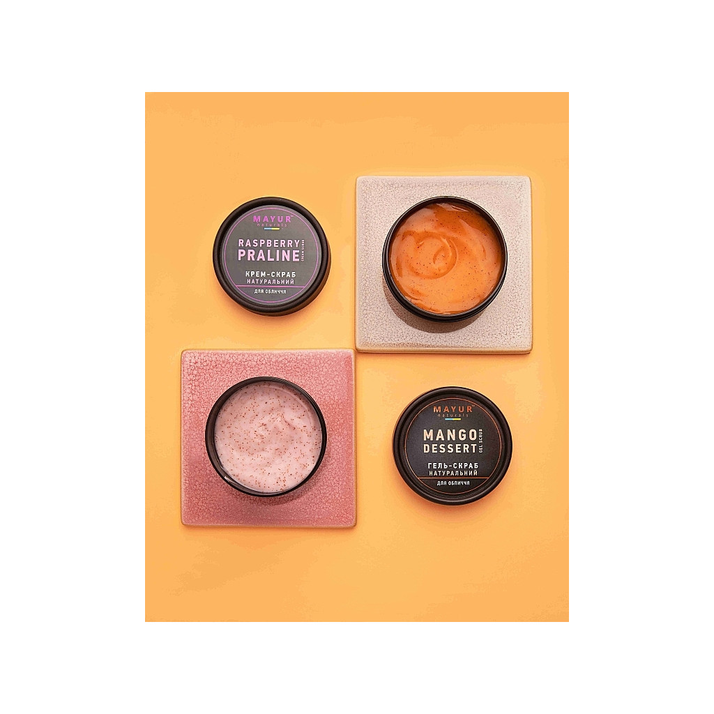 Скраб для обличчя Mayur Raspberry Praline Cream Scrub Малинове праліне 50 мл (4820230953268)