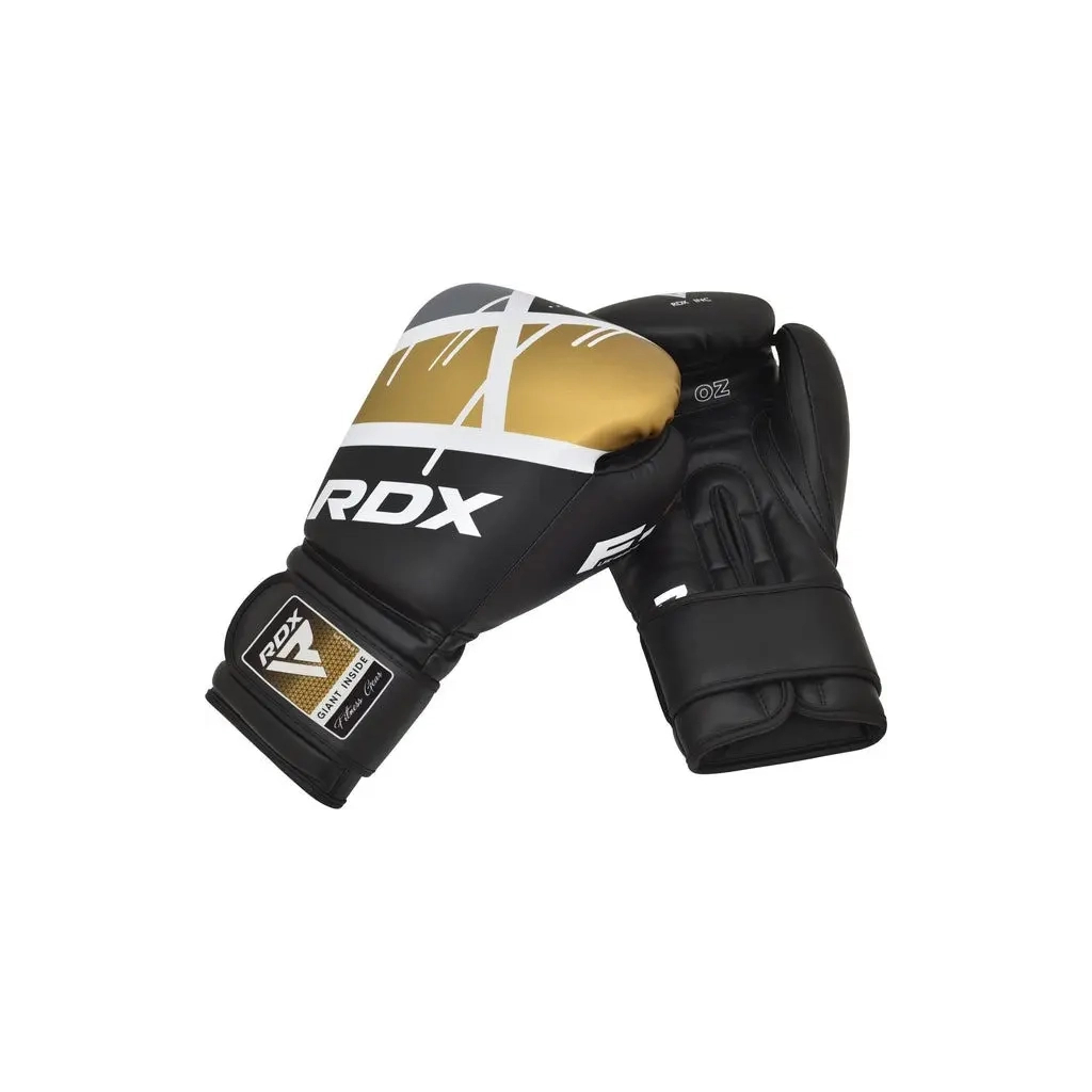 Боксерські рукавички RDX F7 Ego Black Golden 10 унцій (BGR-F7BGL-10oz)