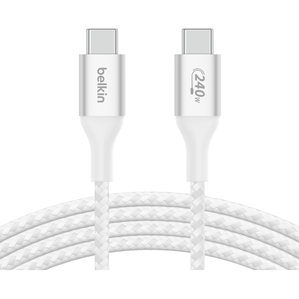 Дата кабель USB-C to USB-C 1.0m 240W white Belkin (CAB015BT1MWH)