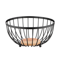 Фруктовниця Ardesto Midori 25х25х13см, метал, дерево, чорний (AR0904B)