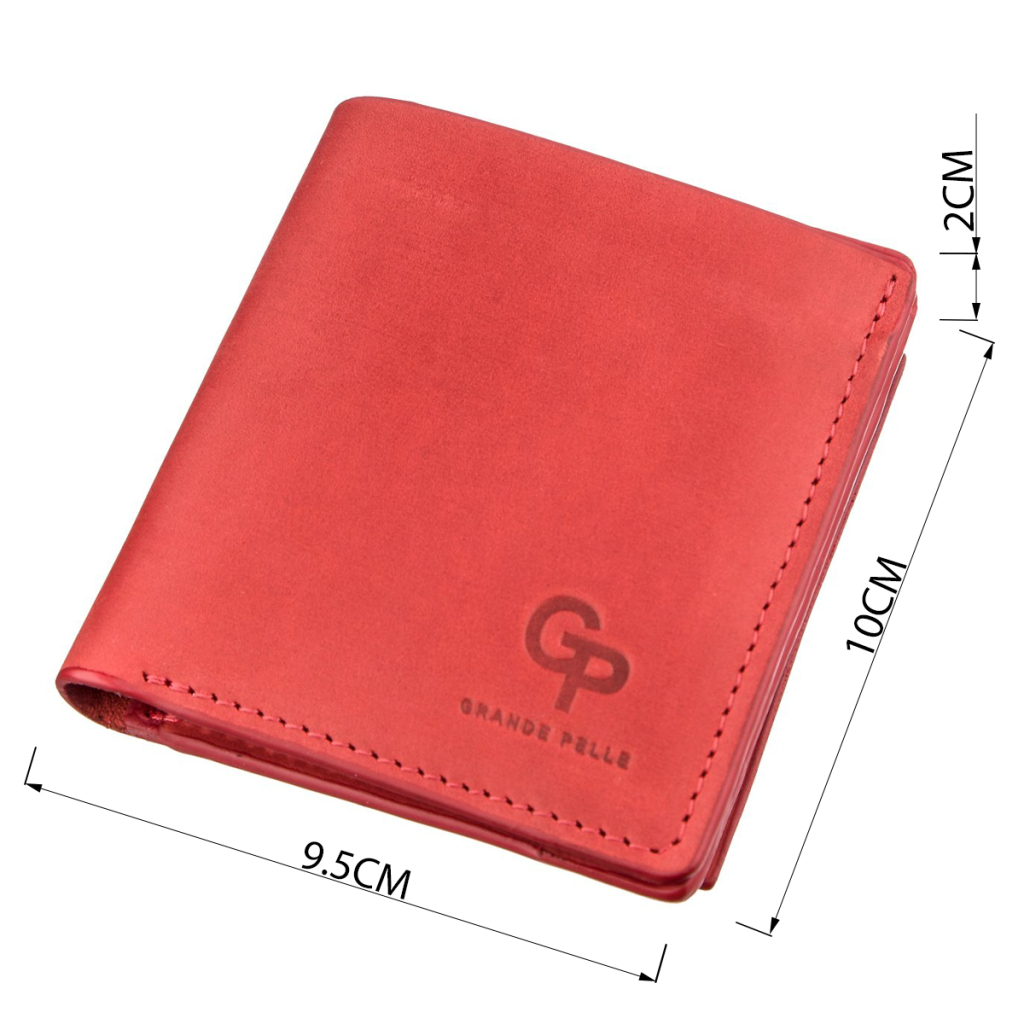 Портмоне Grande Pelle З накладною монетницею Червоне (11224)