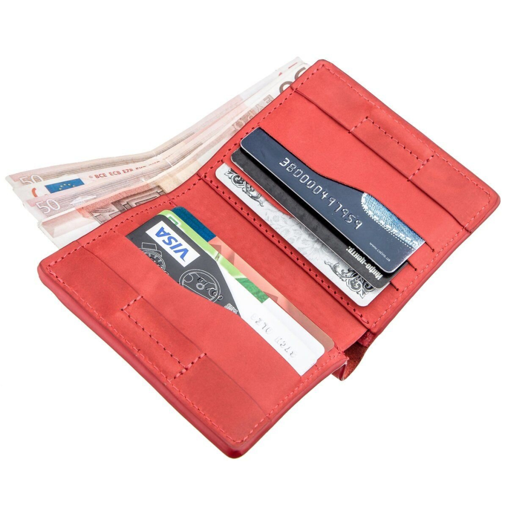 Портмоне Grande Pelle З накладною монетницею Червоне (11224)