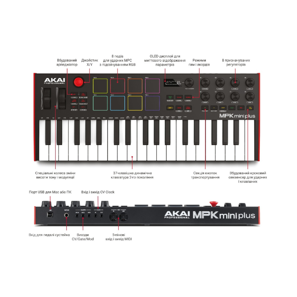 MIDI-клавіатура Akai MPK Mini Plus (233836)