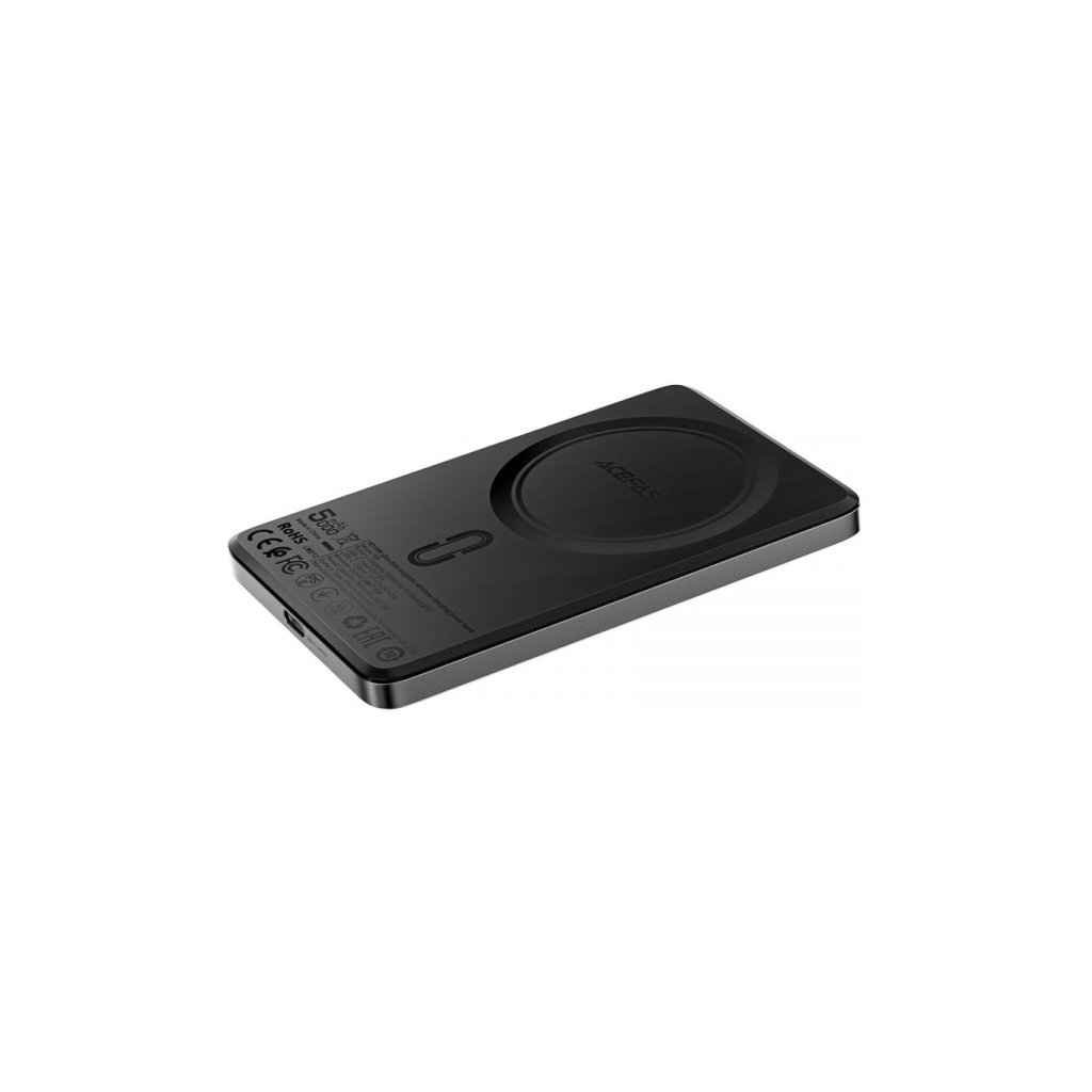 Повербанк Acefast Magnetic Wireless 5000mAh 18W PD, QC/3.0, QI 7.5W, ультра тонкий, M8 Bllack (6974316283386)