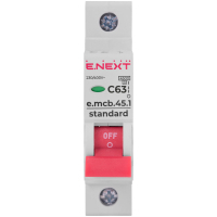 Автоматичний вимикач E.NEXT 1-п e.mcb.stand. 63А C ( 4,5кА) (s002014)