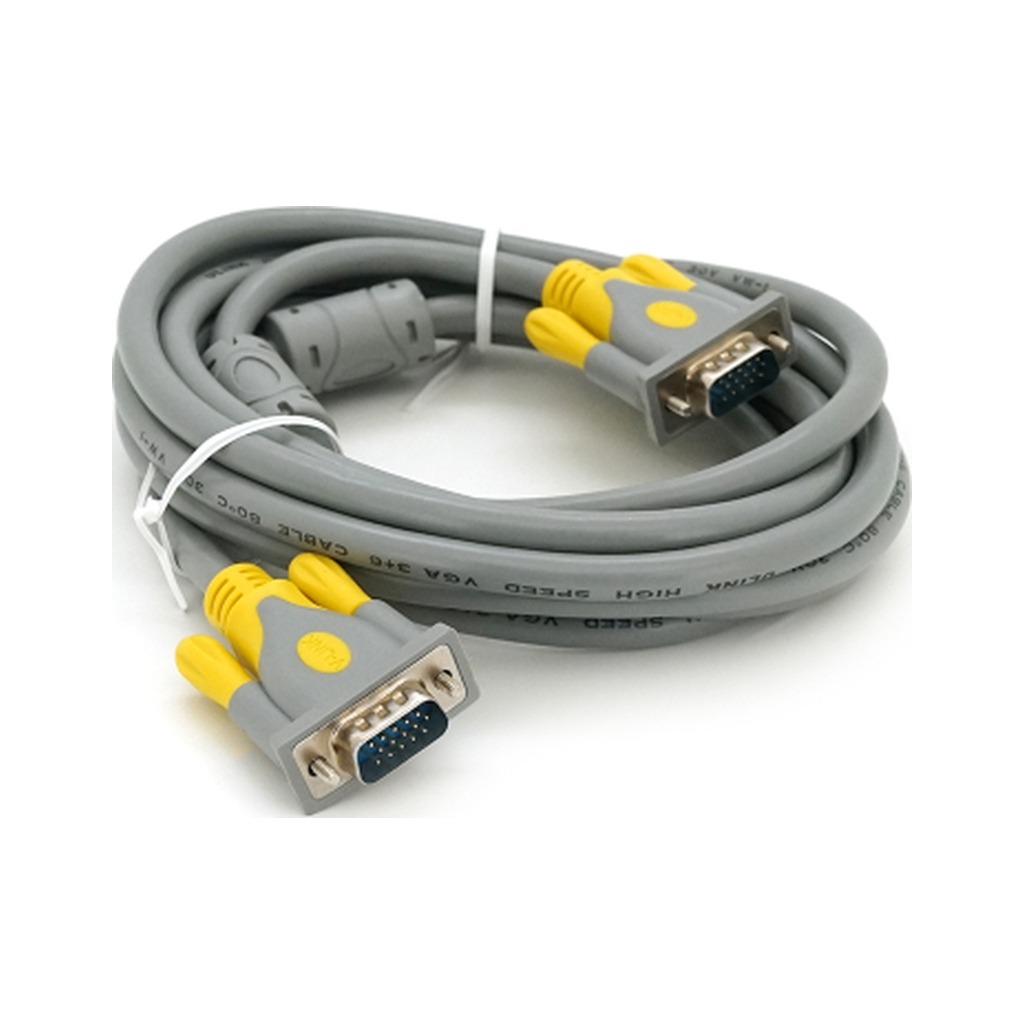 Кабель мультимедійний VGA M to VGA M 3.0m 1080P grey-yellow Merlion (YT-VGA(M)/(M)3+6GR-3m) Кабель мультимедійний VGA M to VGA M 3.0m 1080P grey-yellow Merlion (YT-VGA(M)/(M)3+6GR-3m)