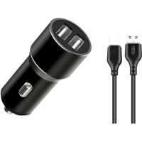 Зарядний пристрій XO 1xUSB + cable USB to USB-C TZ09 black (6920680873500)