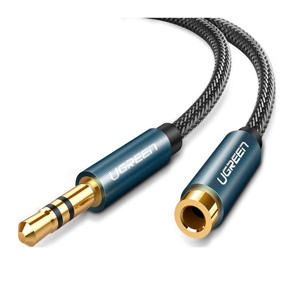 Кабель мультимедійний 3.5mm M to 3.5mm F 1.5m AV118 blue Ugreen (40674)