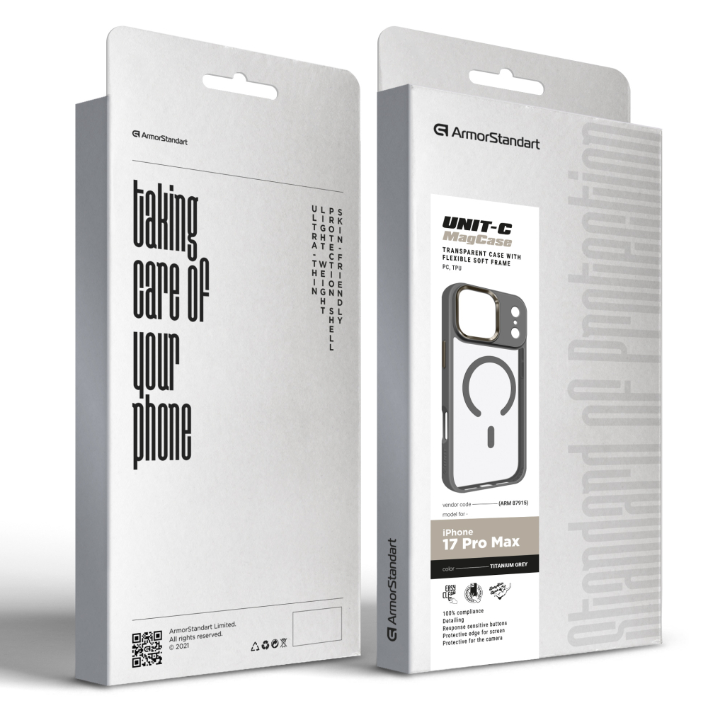 Чохол до мобільного телефона Armorstandart Unit-C MagCase Apple iPhone 17 Pro Max Titanium Grey (ARM87915)