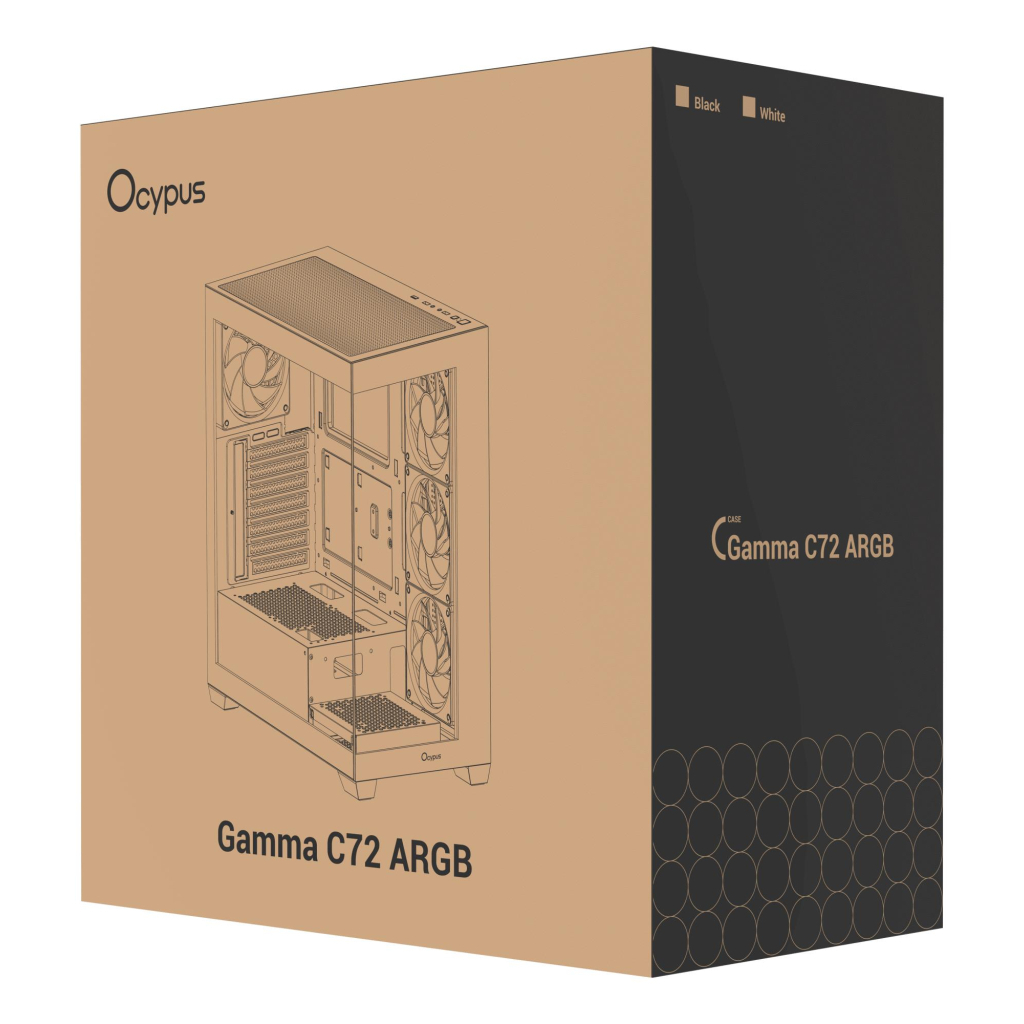 Корпус для ПК OCYPUS GAMMA C72 BK ARGB (GAMMA-C72-BKD400XX-GL)