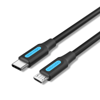 Дата кабель USB-C to Micro 5P 1.0m 2A black VENTION (COVBF)