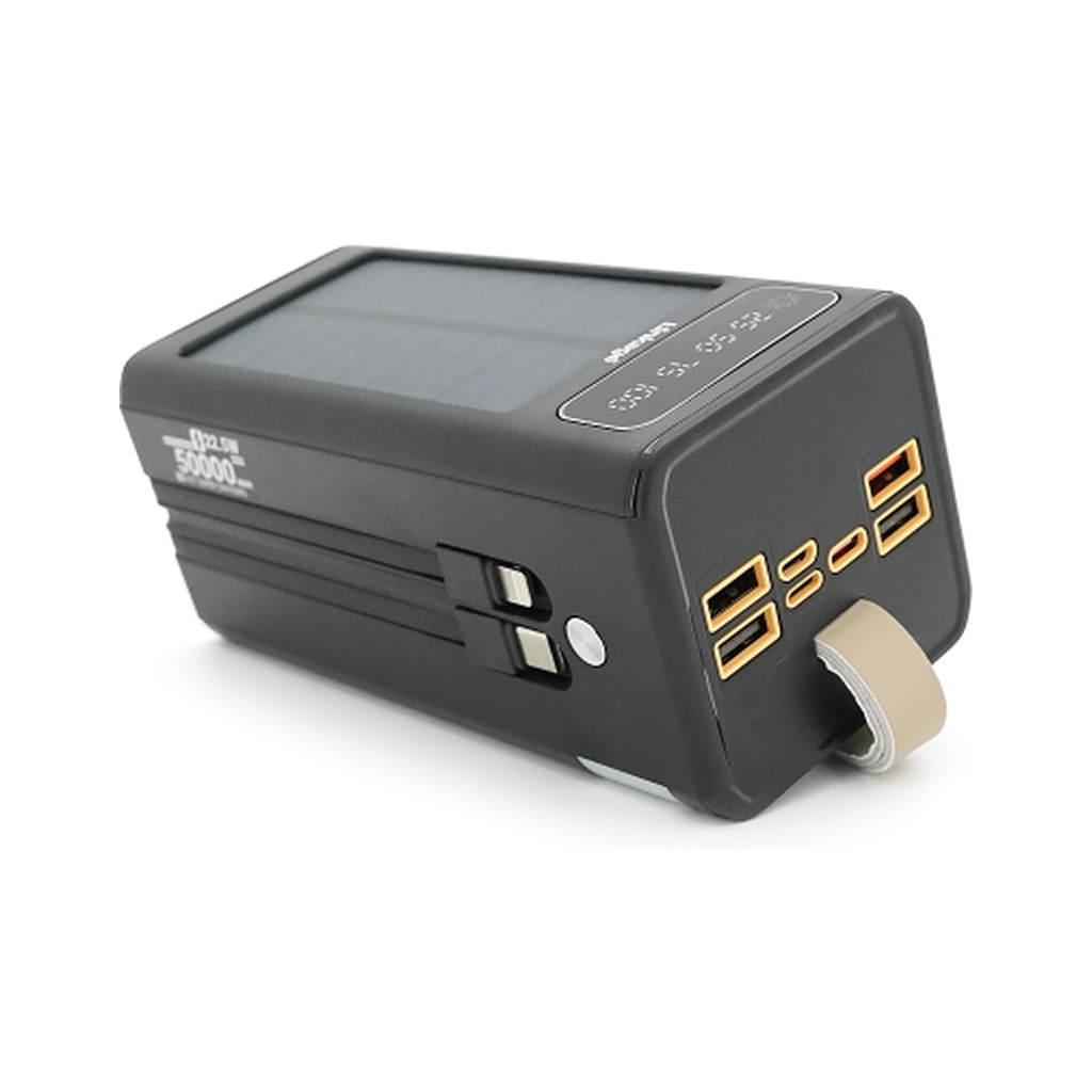 Повербанк Linkage 50000mAh, Solar, 22.5W, cables Туре-С+Lighting, Black (LKP-47)