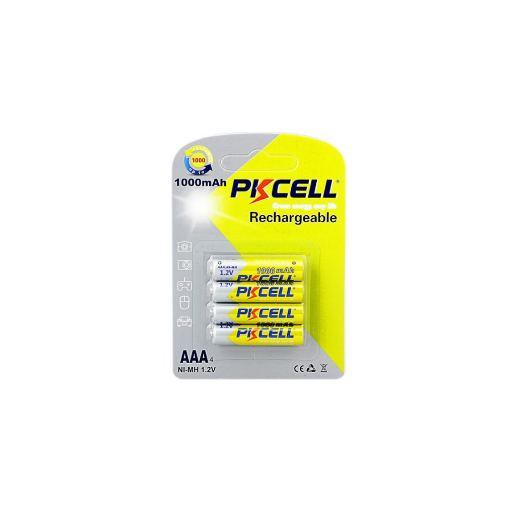 Акумулятор PkCell AAA R03 1000mAh 1.2V NiMH Rechargeable Battery, 4шт/бл (PC/AAA1000-4BR)