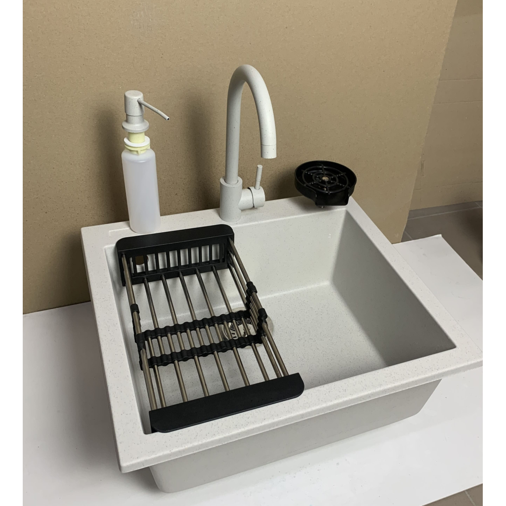 Мийка кухонна Adamant Univer Old stone + змішувач + дозатор + ополіскувач склянок + колан (4824296106610)