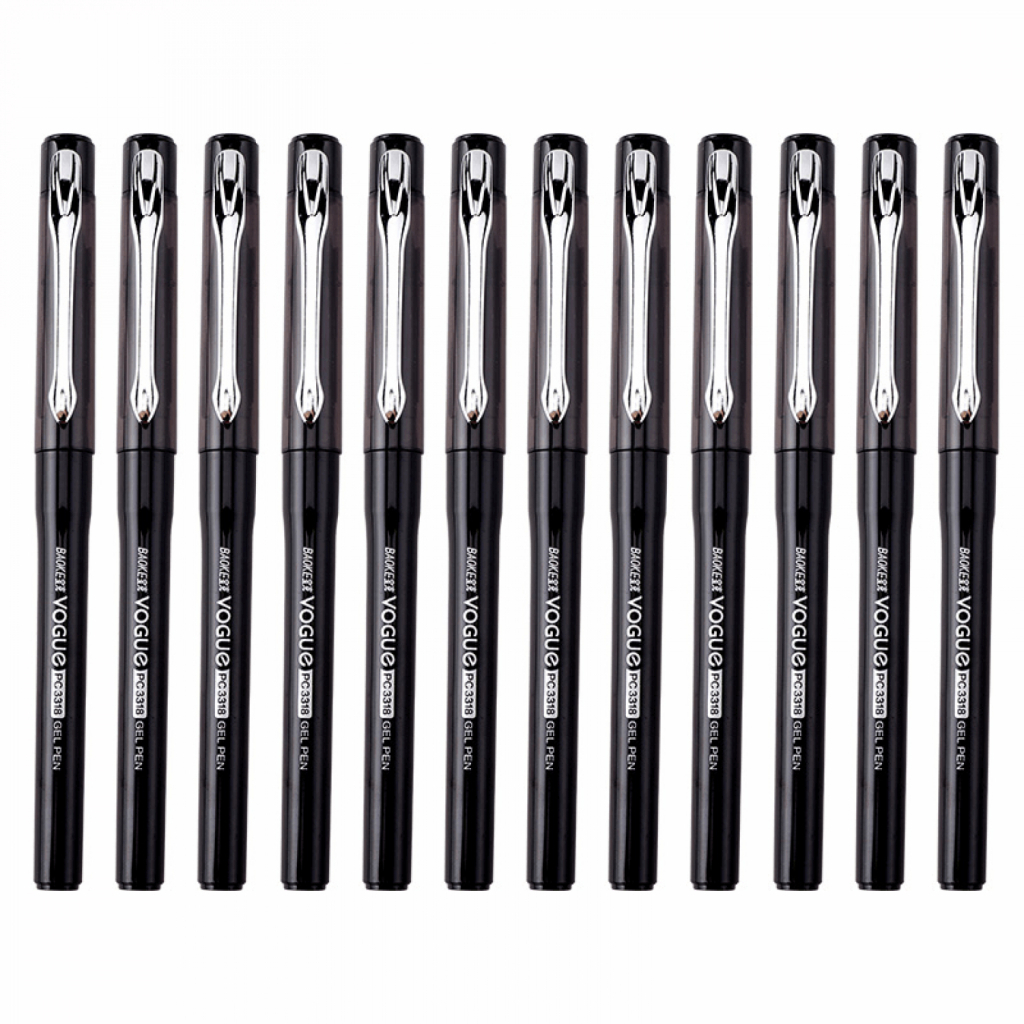 Ручка гелева Baoke Vogue 0.5 мм, чорна, 12 шт (PC3318-black)