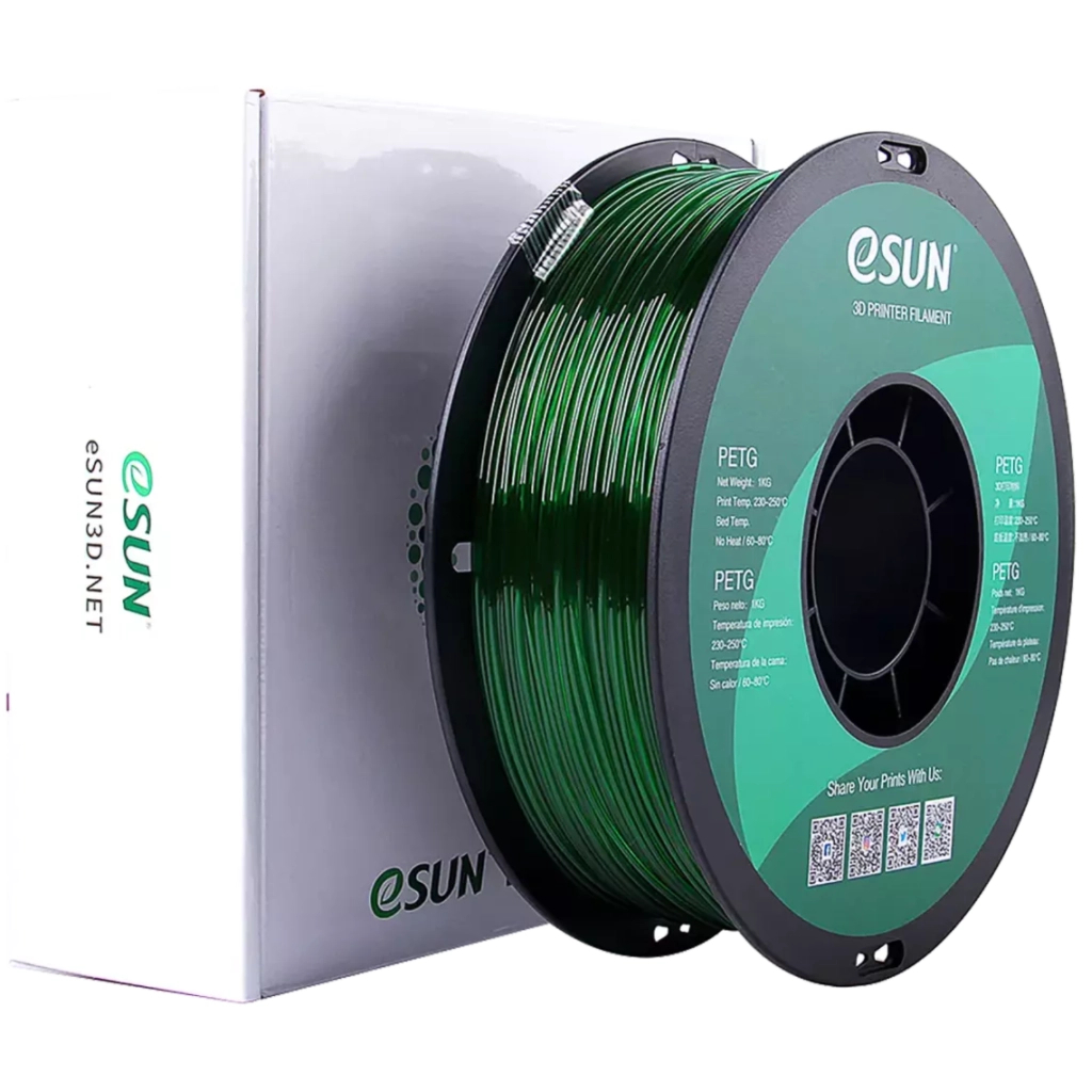 Пластик для 3D-принтера eSUN PETG P1.75мм, 1кг, GREEN (PETG-P175G1)