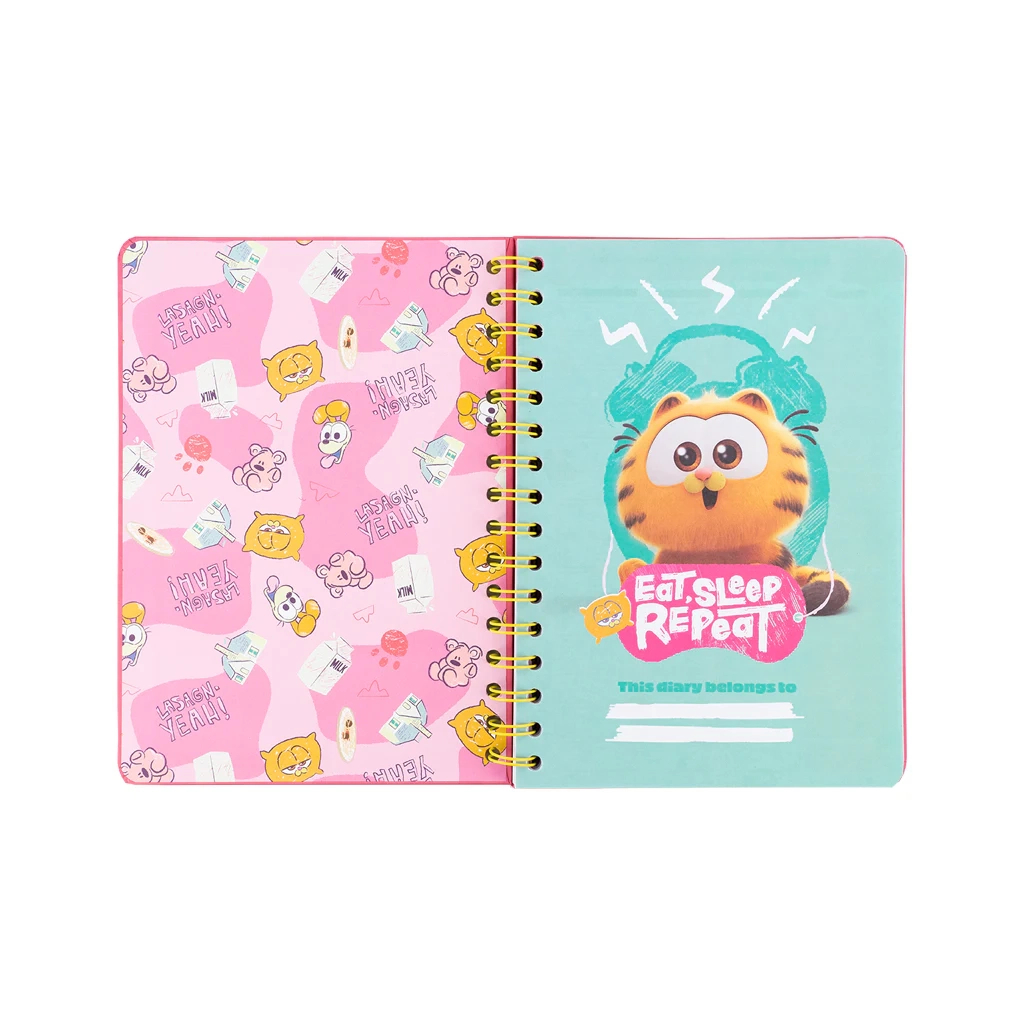 Тижневик Kite дитячий на спіралі Garfield, тверда обкладинка (GF25-438)