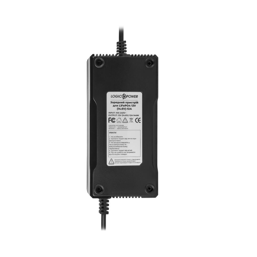 Мережевий зарядний пристрій для АКБ LogicPower LiFePO4 12V (14.6V)-12A-144W (14579) Мережевий зарядний пристрій для АКБ LogicPower LiFePO4 12V (14.6V)-12A-144W (14579)