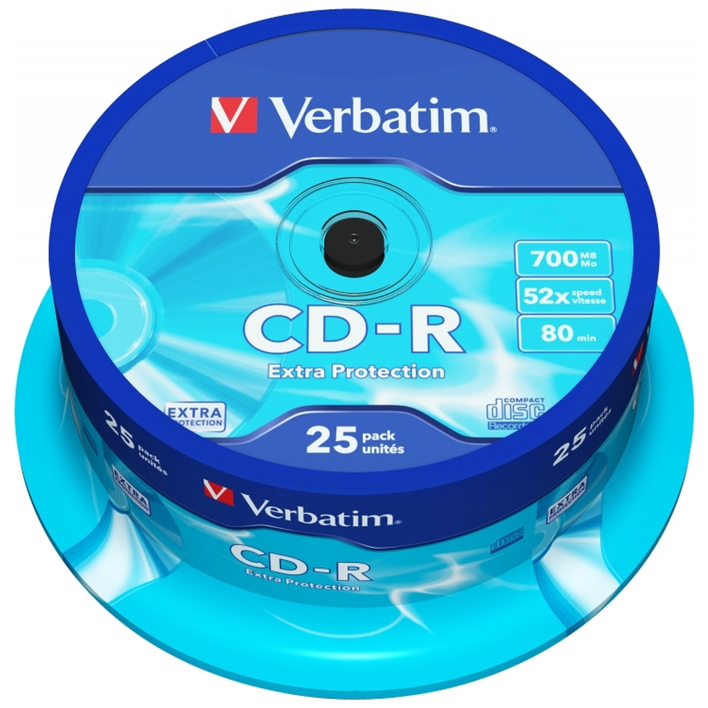 Диск CD Verbatim CD-R 700Mb 52x Cake box 25шт Extra (43432)