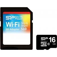 Карта пам'яті Silicon Power 16GB microSD class 10 Sky Share (SP016GBWSAS10HAK)