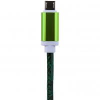 Дата кабель USB 2.0 AM to Micro 5P 1.0m Gr (кожа) зеленый LogicPower (5133)