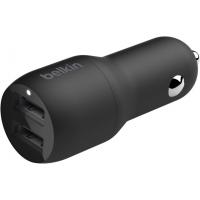 Зарядний пристрій Belkin Car Charger 24W Dual USB-A, USB-A - MicroUSB, 1m, black (CCE002BT1MBK)