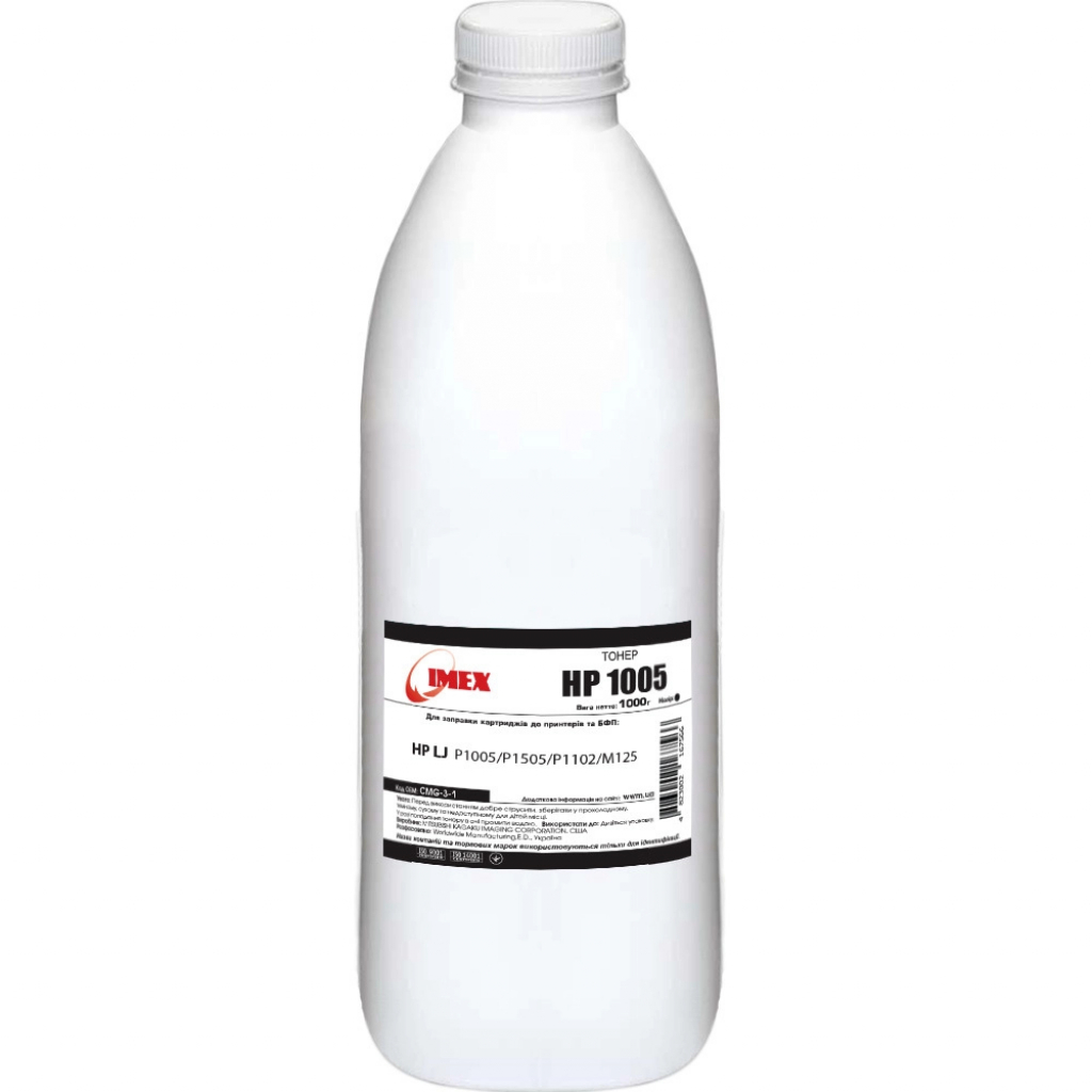 Тонер HP LJ P1005/P1505/P1102/M125, 1000г Black Imex (CMG-3-1) Тонер HP LJ P1005/P1505/P1102/M125, 1000г Black Imex (CMG-3-1)