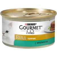 Pate for cats Purina Gourmet Gold. With a rabbit. Pieces in pate 85 g (7613033706271)