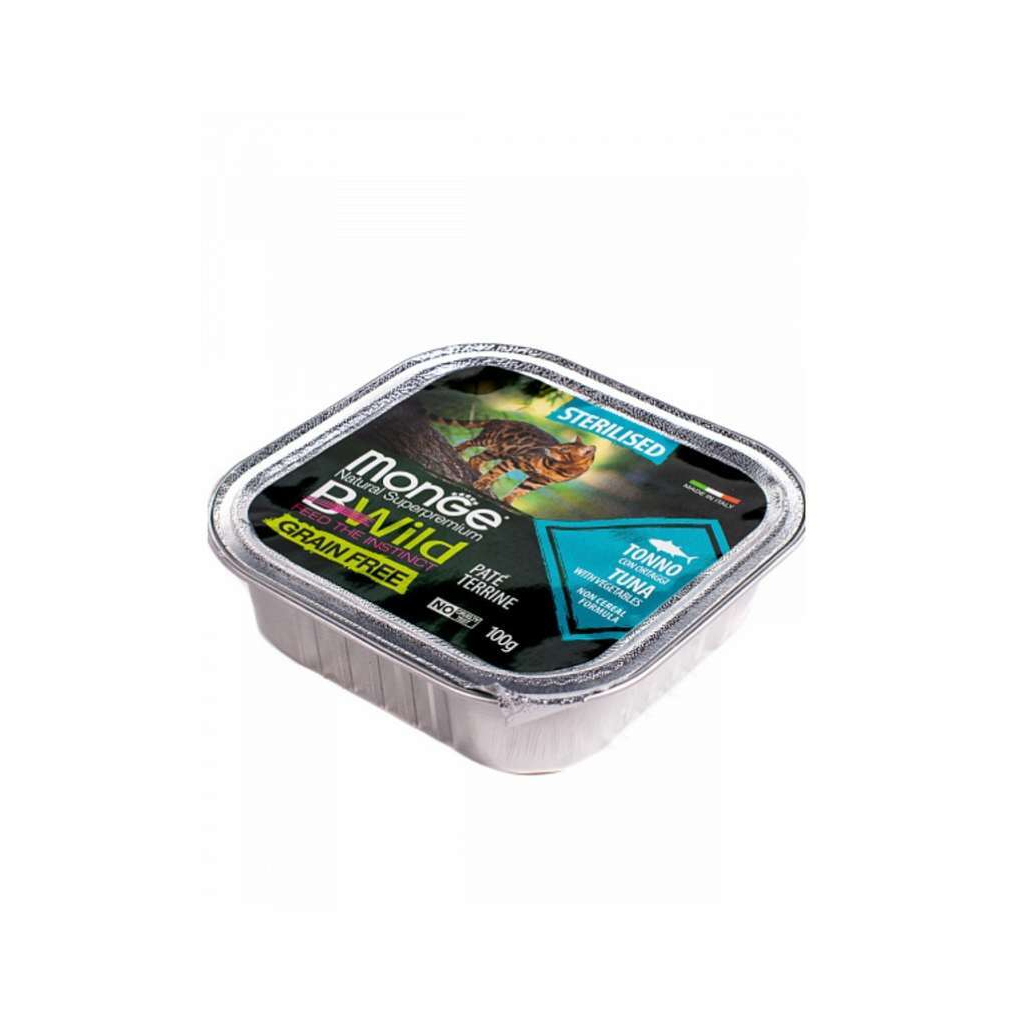 Паштет для котів Monge BWild Grain Free Wet Tuna Sterilised Cat 100 г (8009470012898)