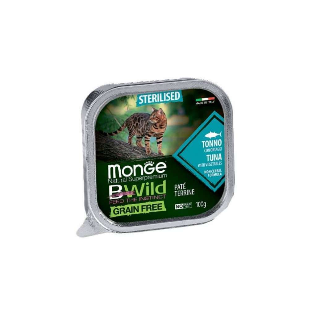 Паштет для котів Monge BWild Grain Free Wet Tuna Sterilised Cat 100 г (8009470012898)