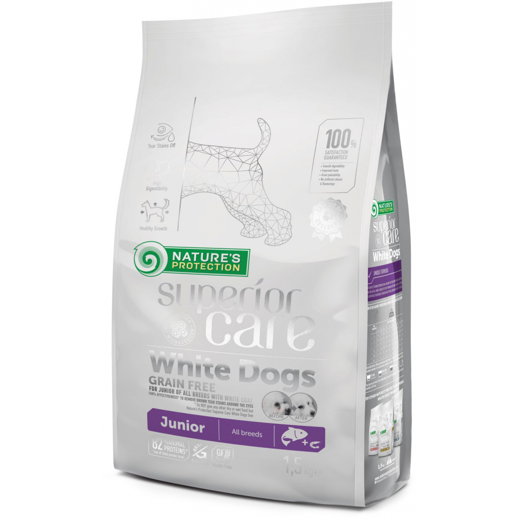 Сухий корм для собак Nature's Protection Superior Care White Dogs Grain Free Junior 1.5 кг (NPSC45671)