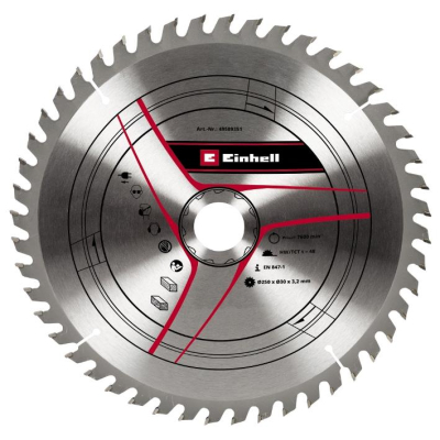 Диск пильний Einhell TCT KWB, 250х30 мм, 48 зуб. (589351)