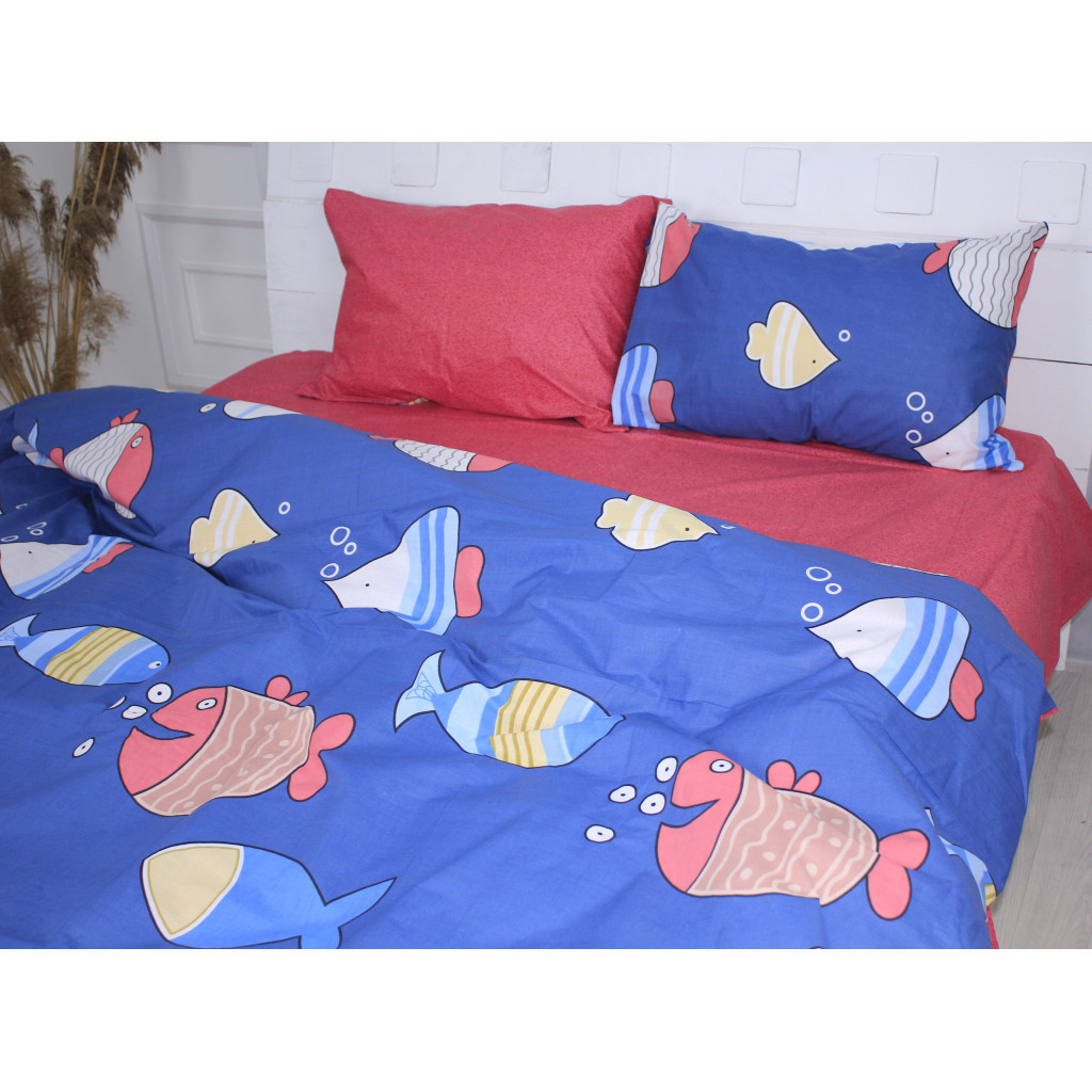 Постільна білизна MirSon Бязь Ranforce Elite 17-0466 Fish are fabulous King Size (2200004705149)