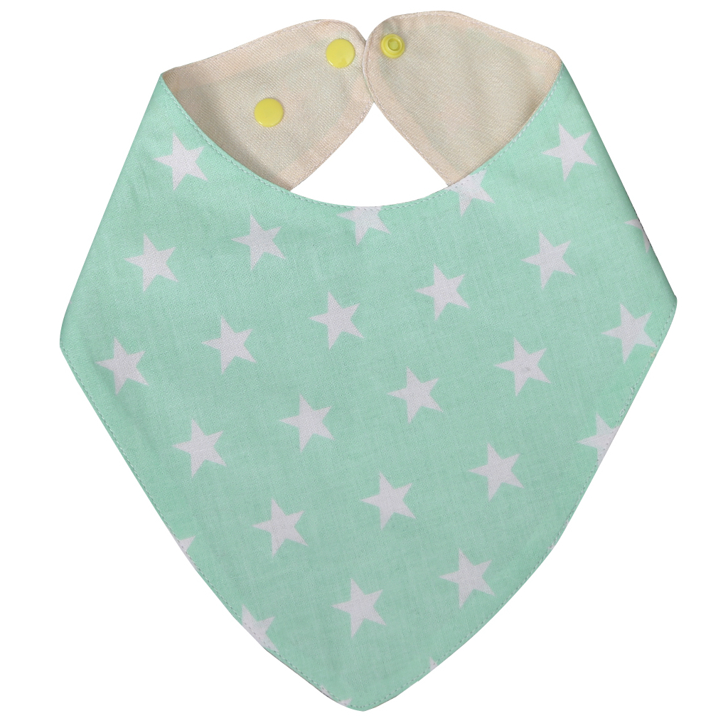 Слинявчик Еко Пупс Eco Cotton бандана 21x30 (ментол, зірочки) (BEC-011)