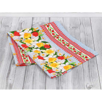 Fleece waffle printed towel Spring flowers -3, 45x80 cm (202.15_Spring flowers_3)