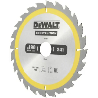 Диск пильний DeWALT CONSTRUCTION 190х30 мм, 24z (ATB), 16 градусів (DT1944)