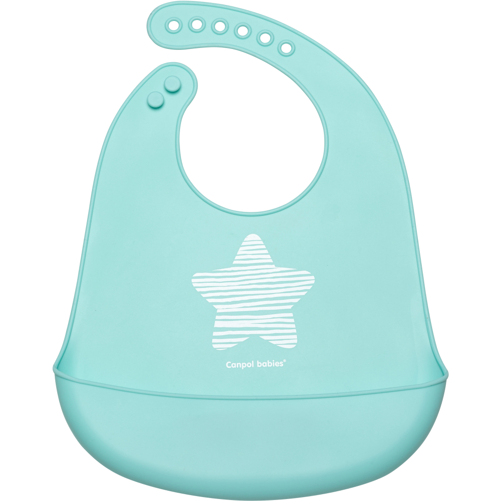 Слинявчик Canpol babies Pastel силіконовий з кишенькою блакитний (74/024_blu)