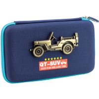 Пенал Cool For School з металевою аплікацією 1 відділення Темно-синій (QT-5795-Royal Blue)