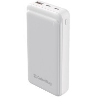 Батарея універсальна ColorWay 20 000 mAh Slim PD/20W, QC/3.0 USB-C/Micro-USB/USB-A White (CW-PB200LPG3WT-PD)