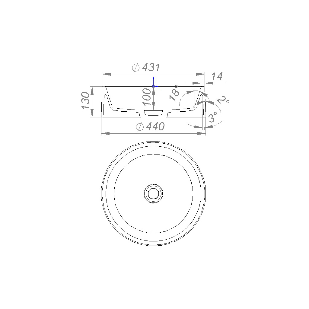 Раковина GRANADO Toro white gel (gbs0405g)