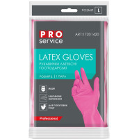 Household gloves PRO service Professional Latex Pink 1 pair L (4823071628661)